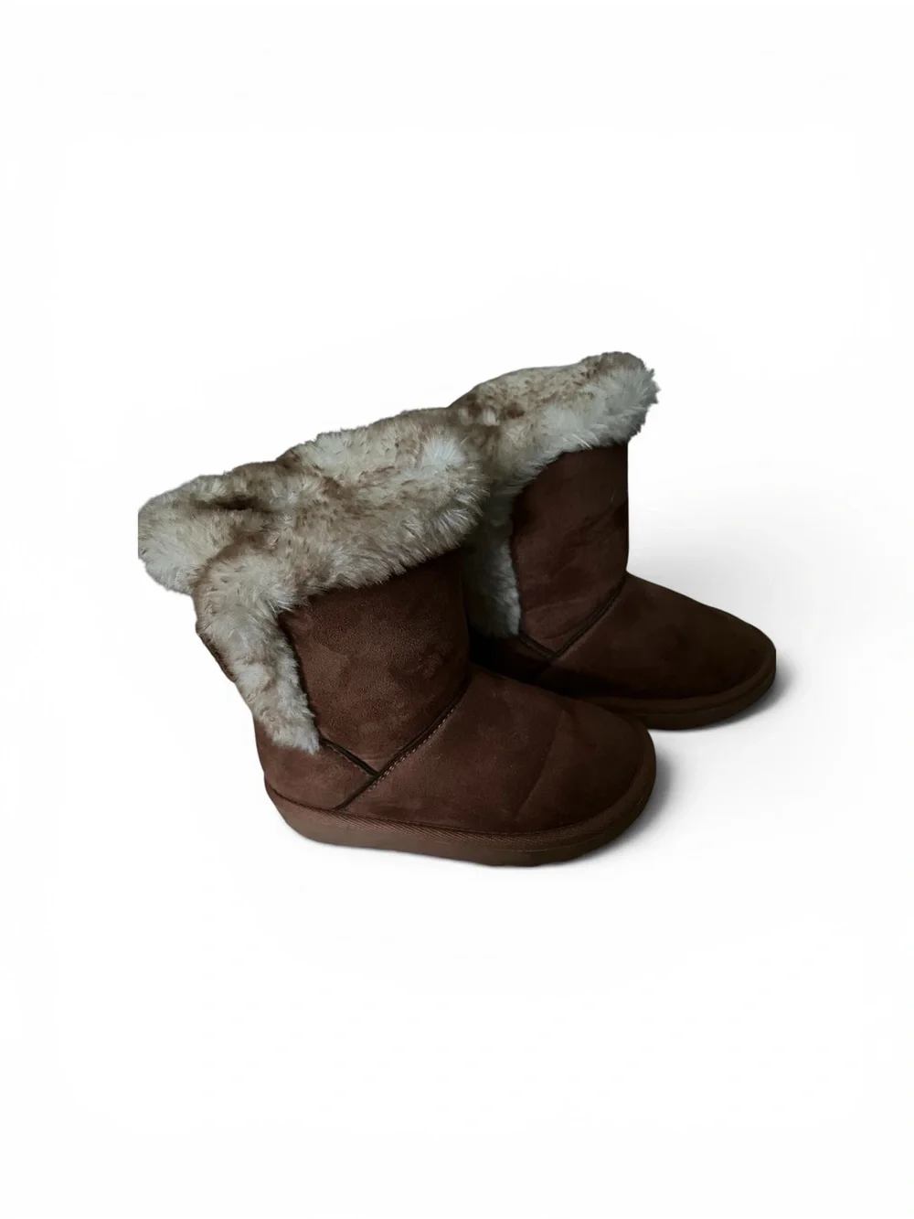 Sugar Kids Brown Faux-Fur Trim Winter Boots